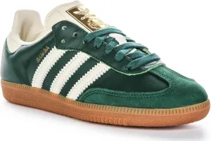 adidas Samba Og Women's 3-Stripes Retro Contrast 70S Trainers (Green, US 4.5)
