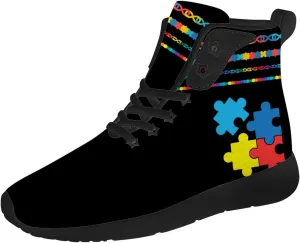Autism Shoes for Men Women Autism Awareness High Top Sneakers High Top Shoes Gifts for Mom Dad