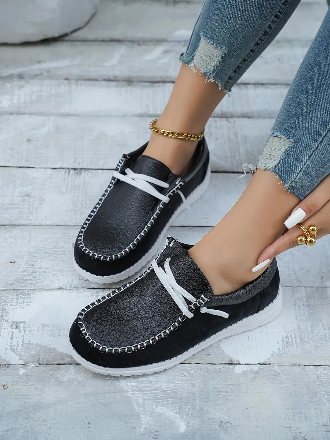 Black Leather & Suede Casual Shoes – Minimalist Unisex Sneakers with White Rubber Sole – Stylish & Comfortable for Daily Wear