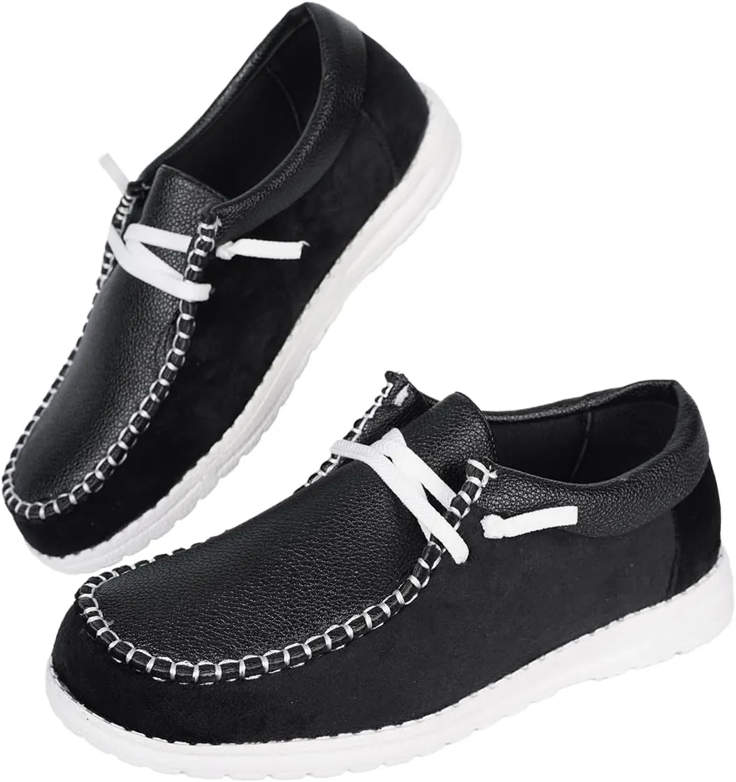 Black Leather & Suede Casual Shoes – Minimalist Unisex Sneakers with White Rubber Sole – Stylish & Comfortable for Daily Wear