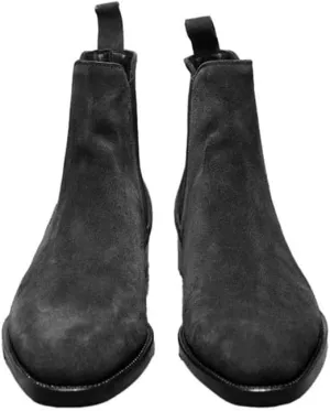 Chelsea Boots Vintage Suede Casual Ankle Boots High Top Classic Pointed Toe Cowboy Boots Dress Boot