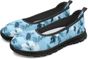 Creative Stylish Floral Print Ballet Flats for Women Slip On Mesh Breathable Casual Sneakers Fit Comfort Ballerina Loafers Daily Wear