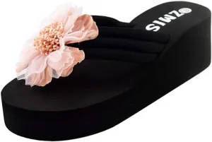 Flops Flip Ladies Wedges Women's Beach Flower Slippers Home Summer Sandals Shoes Women's sandals Flip Flop Beach Tote