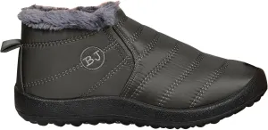 Fur Lined Ankle Boots Women Winter Warm Fleece Shoes Comfort Flat Booties Slip on Snow Booties Walking Boot