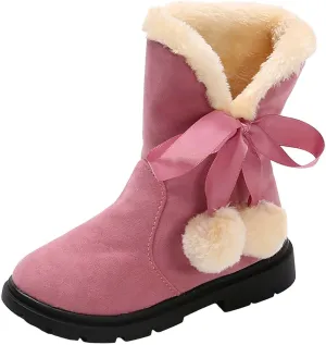 Girls Snow Boots Plush Lined Lug Sole Ankle Boots Non Slip Winter Walking Shoes for Boy Knee High Boots Girl