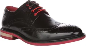 James Men's Lace Up Leather Brogue Shoes with Colored Sole