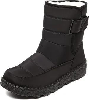 Ladmiple Winter Boots For Women Waterproof Snow Cute Ankle Booties Fur Lined Warm Slip On Comfortable Anti Slip Outdoor Shoes
