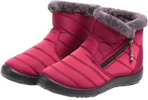 Ladmiple Winter Boots For Women Waterproof Snow Wide Width Fur Lined Warm Ankle Booties Slip On Outdoor Comfortable Shoes