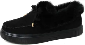 Lausiuoe Snow Boots For Women Cute Wide Calf Winter Fur Lined Warm Ankle Booties Casual Fashion Trendy Slip On Outdoor Shoes