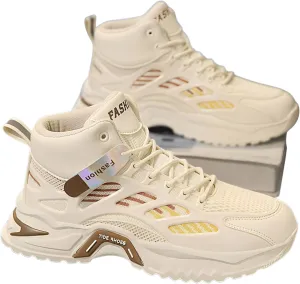 lilaBelle]Men's Chunky Sneakers Breathable High-Top Platform Shoes withHidden Height Increase&Anti-Slip Sole for Teen Boys, Casual Outdoor Gym Wear, Versatile Street Style Footwear