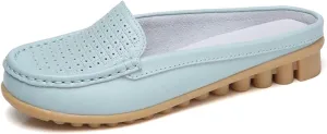Loafers for Women Summer Slip On Shoes for Women Casual Flats in White and Blue - Comfortable Spring Footwear