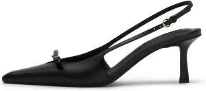 MAVMAX Slingback Heels for Women Bow Pointed Close Toe Stilettos High Kitten Heels Pumps Dress Party Heeled Sandals