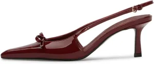 MAVMAX Slingback Heels for Women Bow Pointed Close Toe Stilettos High Kitten Heels Pumps Dress Party Heeled Sandals