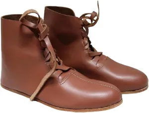 medieval leather boots brown medieval boots lace-up medieval boots renaissance boots historical reenactment boots cosplay boots combat boots riding boots (US 11, BROWN)