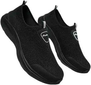 Men's Casual Slip- Shoes - Breathable Mesh Upper, EVA Sole, Round Toe Sneakers for Daily Wear & Sports