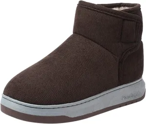 Mens Casual Solid Color Suede Slippers Warm Thick SToled Short Boots Winter Snow Shoes for Men