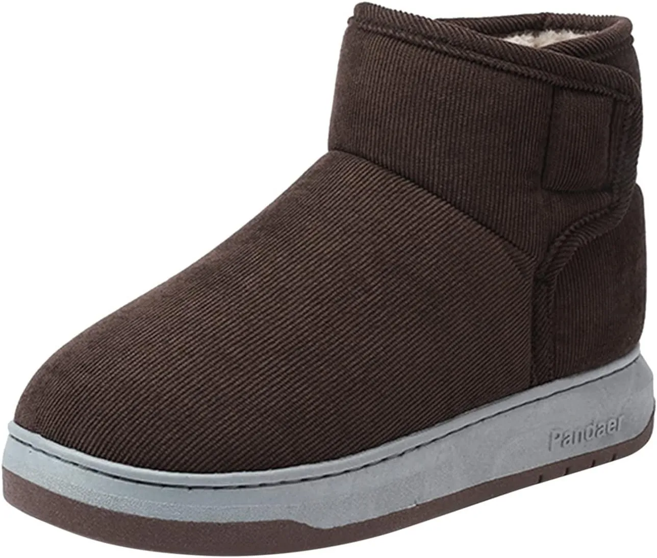 Mens Casual Solid Color Suede Slippers Warm Thick SToled Short Boots Winter Snow Shoes for Men