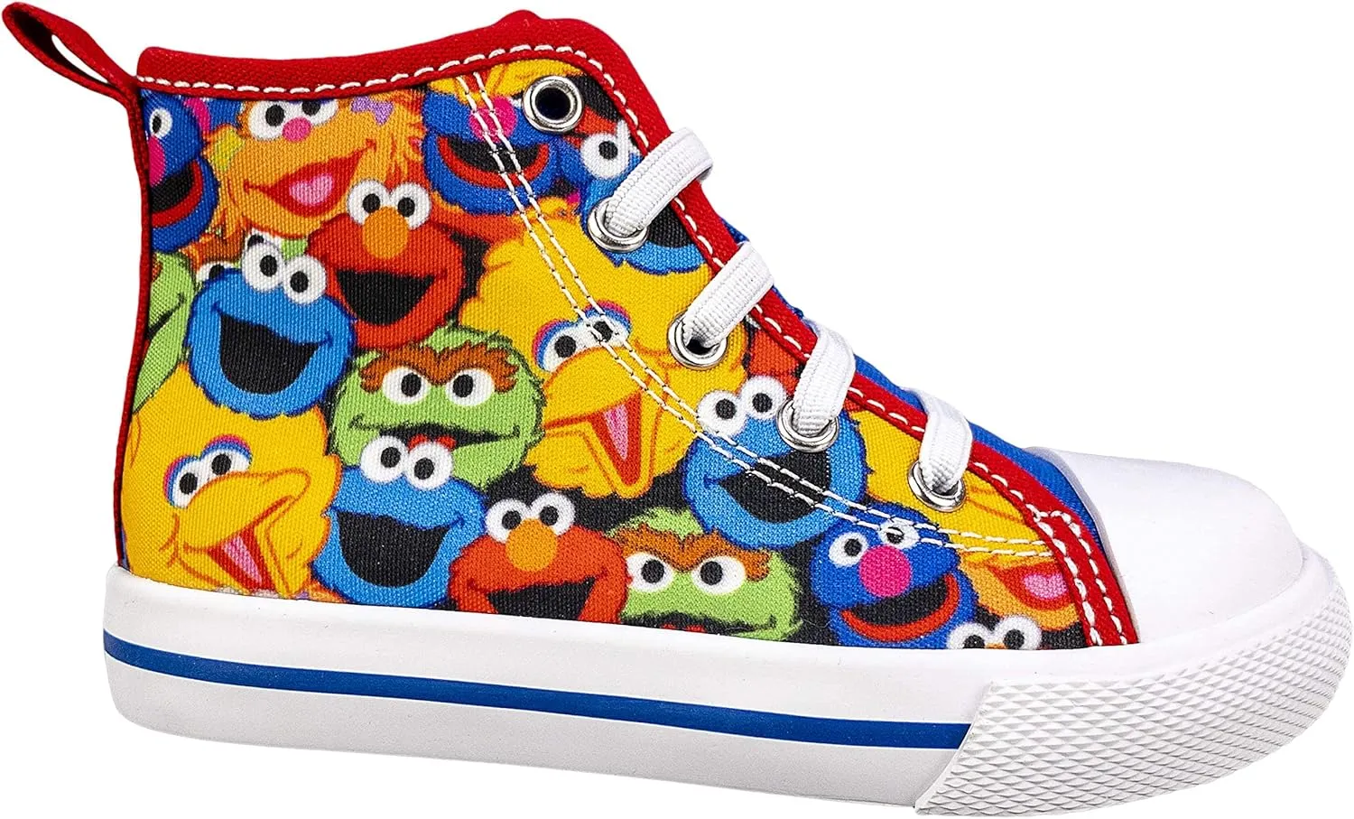 Sesame Street Elmo Shoes, Hi Top Sneaker with Laces, for Toddlers and Kids, Size 6 to 12