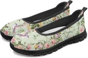 Stylish Hummingbird Print Women's Flats Lightweight Soft Ballerina Loafers Fit Comfort Mesh Casual Sneakers Daily Wear