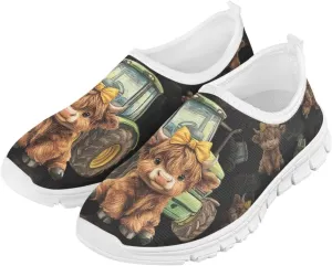Stylish Slip On Flats Sneakers for Boys & Girls,Comfortable Athletic Shoes for Outdoor & Daily Wear,White Sole