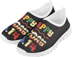 Stylish Slip On Flats Sneakers for Boys & Girls,Comfortable Athletic Shoes for Outdoor & Daily Wear,White Sole
