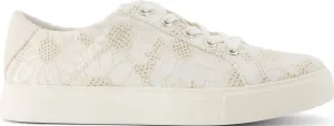 TOMS - Womens Kameron Lace Up Sneaker, Color White Oversized Floral Eyelet, Size: 6.5 B(M) US
