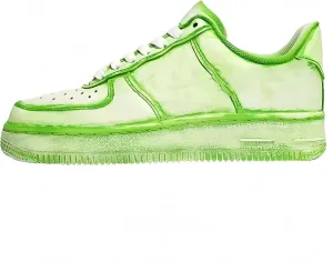 Transparent Green Platform Sneakers, Fashion Chunky Casual Shoes with White Laces, Unisex