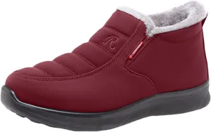 Winter Snow Boots Women Men Warm Comfortable Fur Lining Ankle Booties Platform Sneakers Waterproof Non-Slip Outdoor Walking Hiking Shoes Slip On Wide Width Short Boots with Arch Support