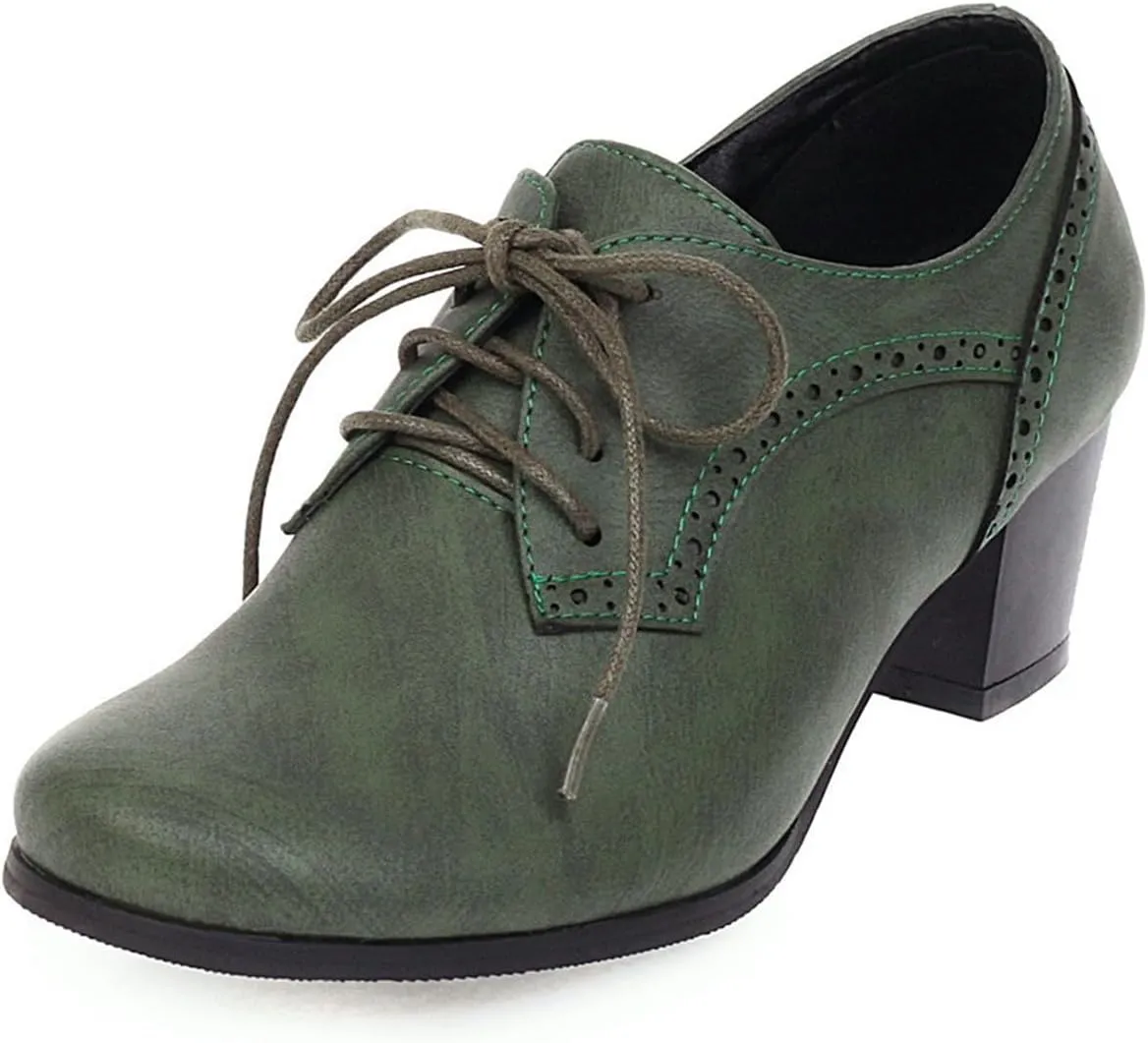 Women's Chunky Heel Wedges Retro Solid Color Casual Shoes for Spring Summer with Fixed Design Comfortable for