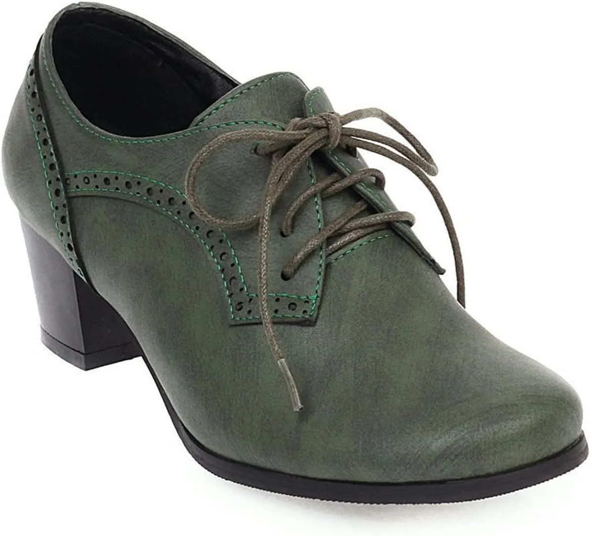 Women's Chunky Heel Wedges Retro Solid Color Casual Shoes for Spring Summer with Fixed Design Comfortable for