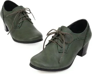 Women's Chunky Heel Wedges Retro Solid Color Casual Shoes for Spring Summer with Fixed Design Comfortable for