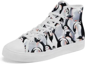 Women's Men's Penguin High Top Shoes High Top Sneakers Lace Up Canvas Shoes Gifts for Boyfriend Girlfriend