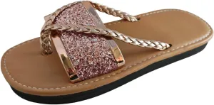 Women's Summer Fashion Clip On Sequin Slipper Style Comfortable Shoes Slides Womens 7