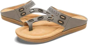 Women's Thong Sandals Casual Summer Flip Flops Comfortable Slip On Beach Slippers with Arch Support for Walking
