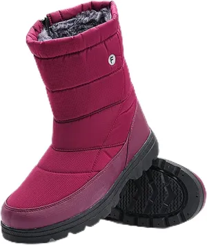Women's Winter Snow Boots Zipper Water Proof Snow Boots Fleece Lined Warm Boots Comfort Solid Walking Comfy Warm Boots