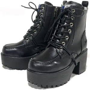 Yosuke 4460047 Lace-up Boots, Combat Boots, Thick Bottom Boots, Women's, Short Boots, Lace-up